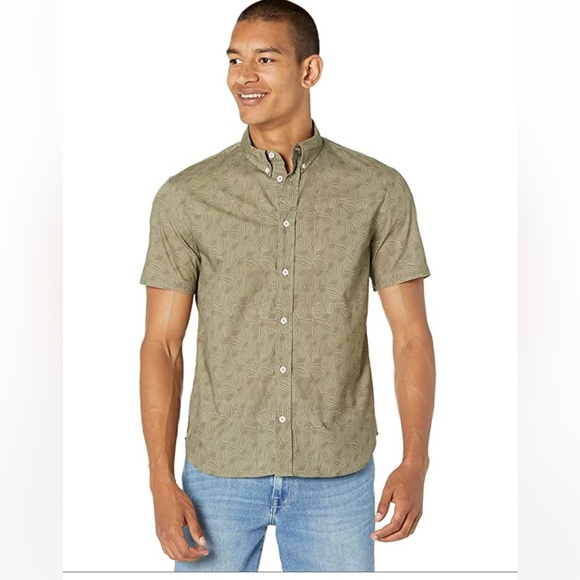 14. Billy Reid Murphy Mens Dress Shirt in Olive - Picture 1 of 17